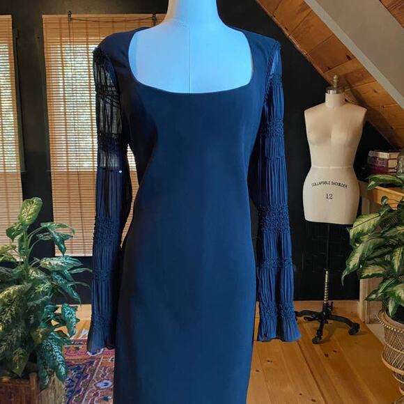 Vintage Dresses & Skirts - Vintage little black dress Sequin Sleeves